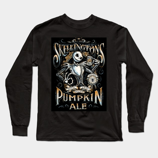 Pumpkin Ale, halloween, halloween jack, jack skellington, the nightmare before Christmas, jack halloween Long Sleeve T-Shirt by JDVNart